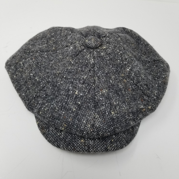 Moon Mens Wool Tweed Newsboy Flat Cap 8 Panel Button Gray Size Large 59cm - Picture 4 of 12